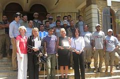 From Left to Right: Helen Jenkins, Rania Chidiac, Ali Murad, Christina Bennike, Roweida Hajj Ali and MAG Staff